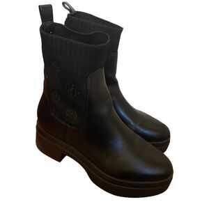 GUESS Chunky Sock Boots Sz 8 Black Goth Grunge Whimsygoth Classic Neutral